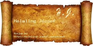 Helmling József névjegykártya